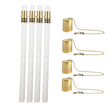 4x Wine Bottle Torch Wicks Kit Torches Lights Outdoor Garden Brass Cap