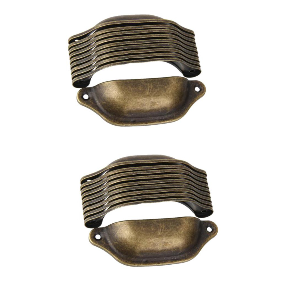 20Pcs Antique Brass Door Cabinet Knob Wardrobe Drawer Shell Pull Handl 6901423018785
