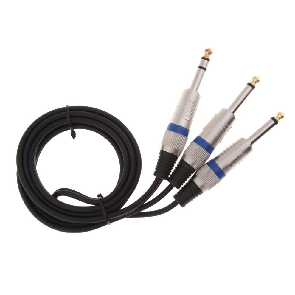 1/4 Inch Trs Stereo To Dual 1/4 Inch Ts Mono Y-Splitter Cable 6901423020238