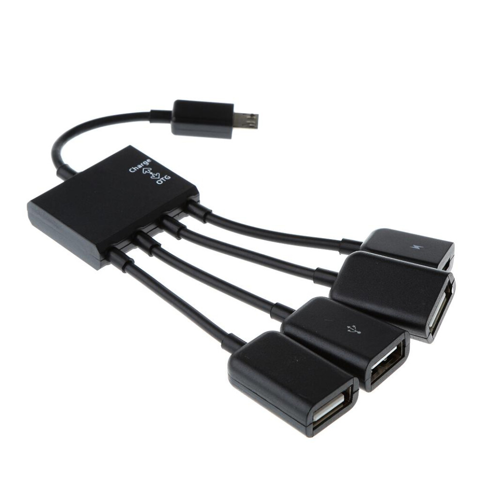 4 In 1 Micro Usb Hub Male To Female Three Usb 2.0 Host Otg Adapter Cab 6901423020702
