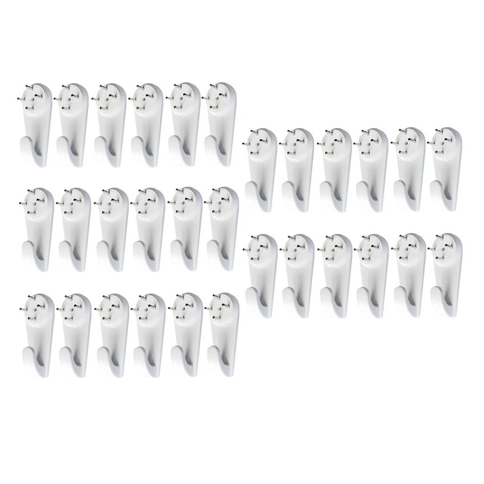 30 Pieces Plastic Hard Wall Hooks Picture Frame Hanging Hooks & Nails 6901423021792