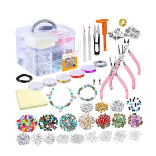 1set Jewelry Making Starter Kit DIY Accessory Tools Beads Pliers Pins 2