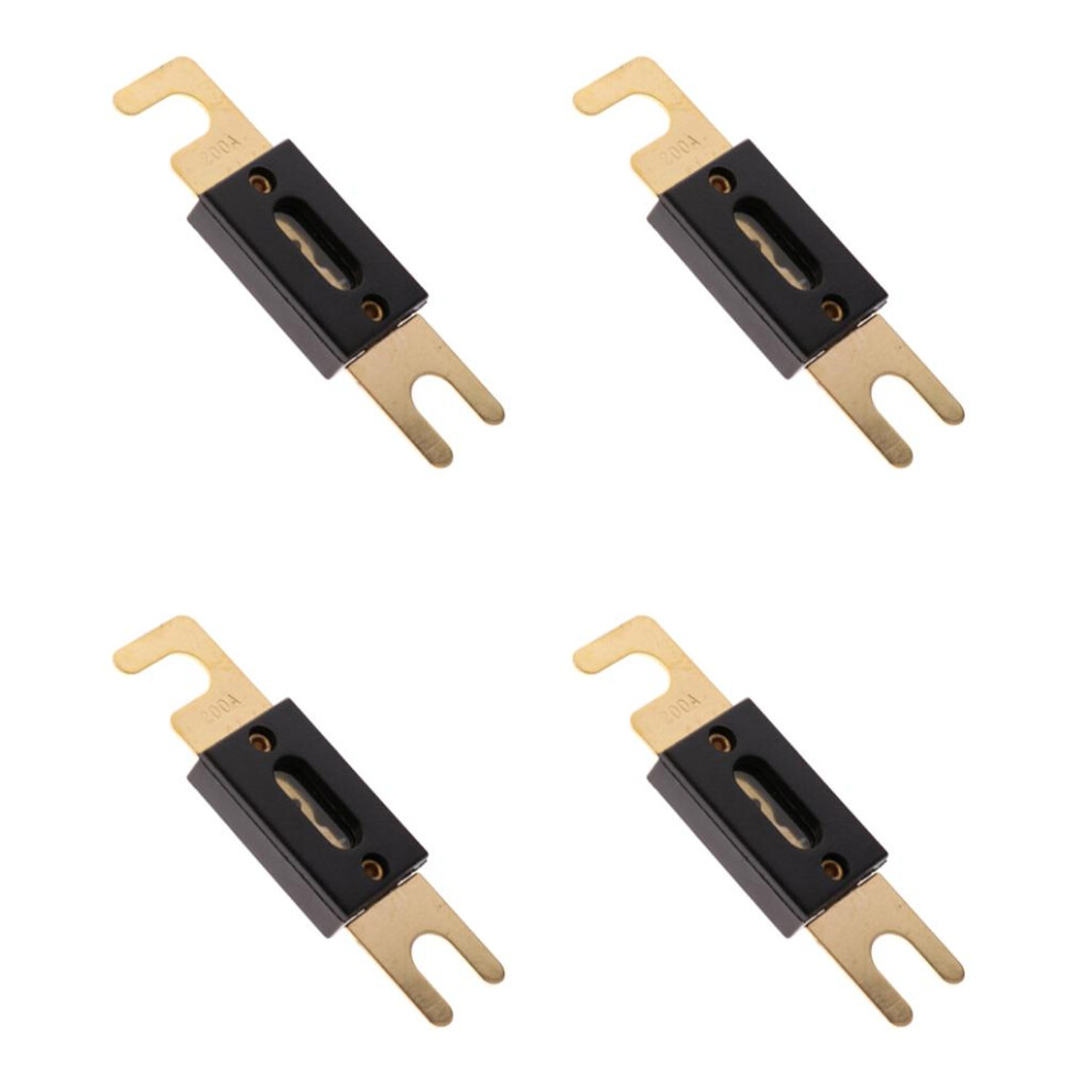 4Pcs Universal 200Amp Anl Plated Flat Blade Fuses For Car Auto Ve Gold 6901423022768