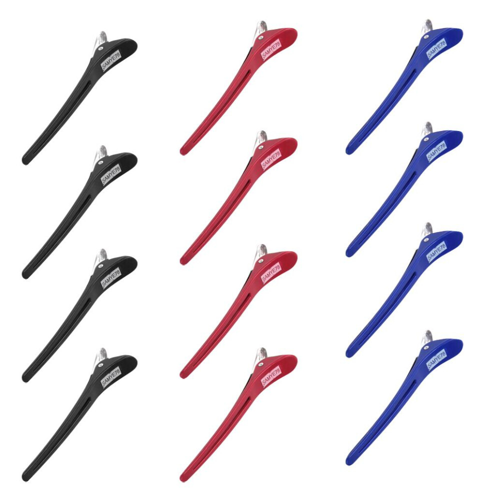 12pcs Salon Hairdressing Sectioning Clips Curl Hair Styling Clamps Pin
