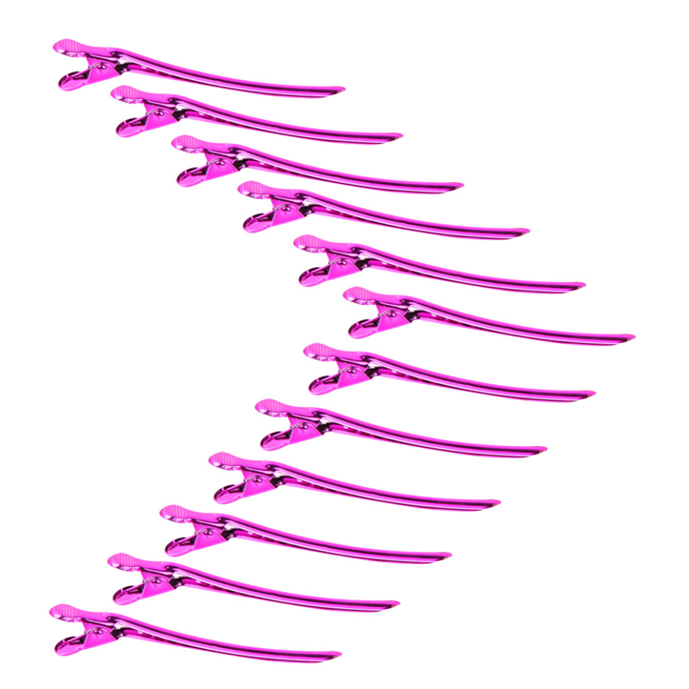Unisex 12Pcs Metal Sectioning Clips Curl Hair Styling Clamp Hair Salon Hairdr