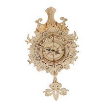 3D Wooden Puzzle Clock Retro Wall Clock DIY Construction Toy for Kids/