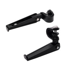 Pair Black Universal Motorcycle Foot Pegs Bracket Folding Engine Crash