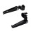 Pair Black Universal Motorcycle Foot Pegs Bracket Folding Engine Crash 1
