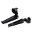 Pair Black Universal Motorcycle Foot Pegs Bracket Folding Engine Crash 2