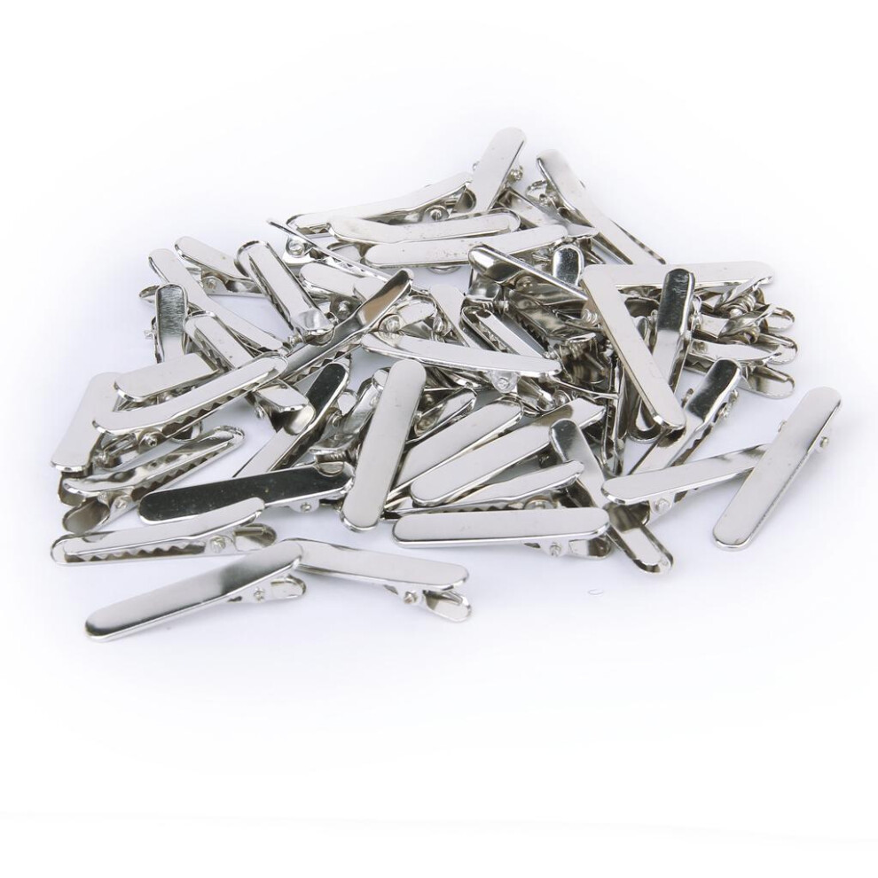 50Pcs Blank Metal Hair Styling Duckbill Clips 35mm