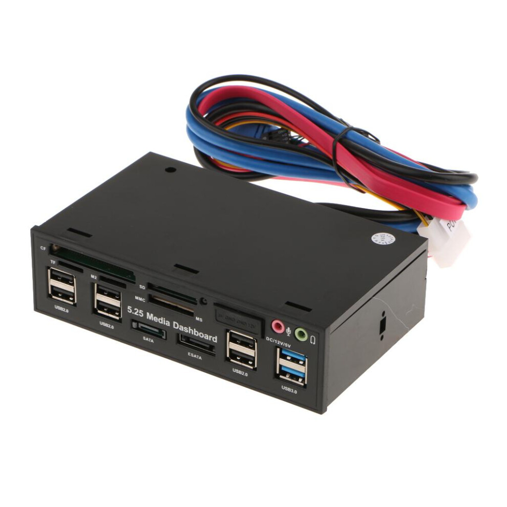 5.25" Multifunction Front Panel Media Dashboard Usb3.0/2.0 Hub Card Re 6901423027268