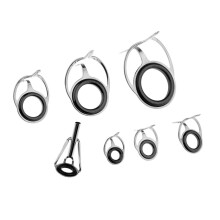 7Pcs Ceramic Ring Eyes Fishing Rod Guides Free Stainless Steel Frame