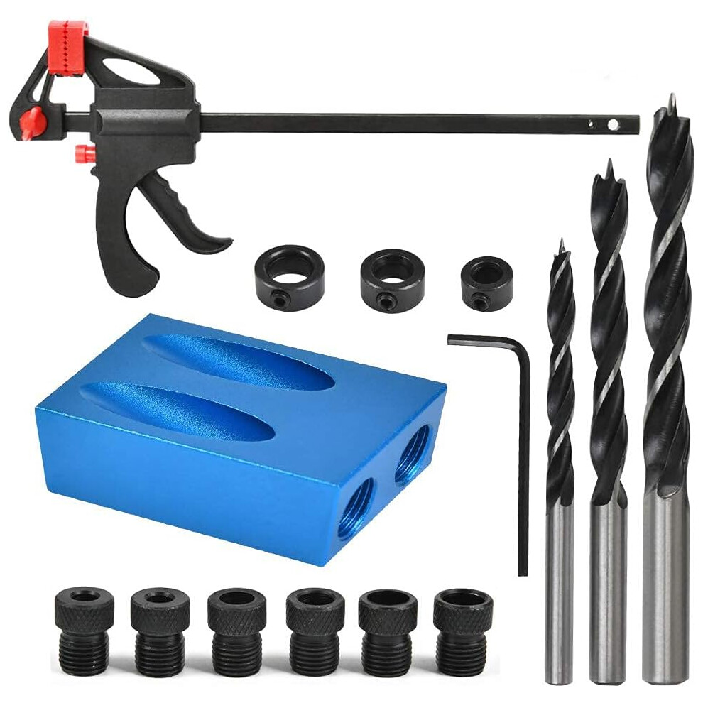 Portable Design, Complete Kit Contents For Home Diy And Carpentry Work, Industrial-Grade Aluminum Alloy Pocket Hole Jig Kit Ensuring Accurate Screw 9004841723198