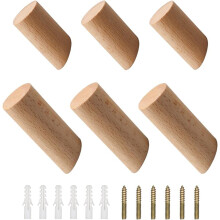Boutons de porte en bois, poignées de tiroir en bois naturel pour meubles, style rustique, installation facile pour armoires et placards (2,2 cm x