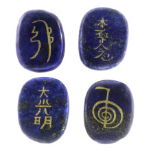 4pieces Natural Crystal Egg Stone Polished Engraved Lapis Lazuli Gemst