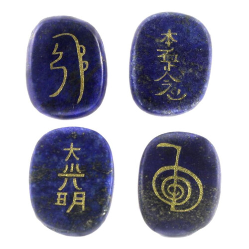4pieces Natural Crystal Egg Stone Polished Engraved Lapis Lazuli Gemst