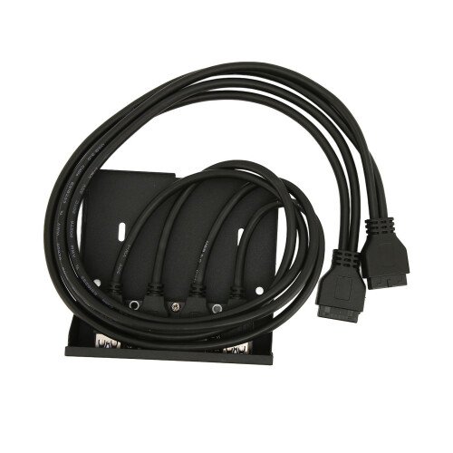 USB-Frontpanel 4x USB 3.0 19-Pin, 102x94x25mm Eisen 2