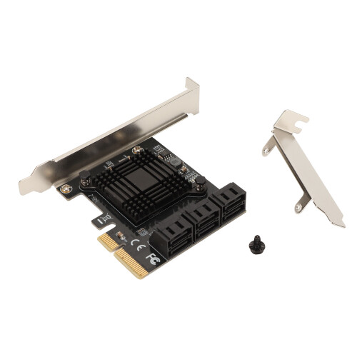 SATA Controller Expansion Card 6 Port 6 Gbps Universal Compatibility Plug And Play High Compatibility Compact Design Easy Installation High