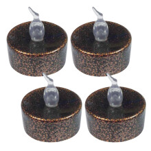 4x Black LED Candle Flickering Flameless Tea Light Candles Wedding Dec