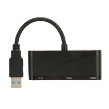 2 in 1 USB3.0 schwarz 1080P 60Hz HD Multimedia VGA