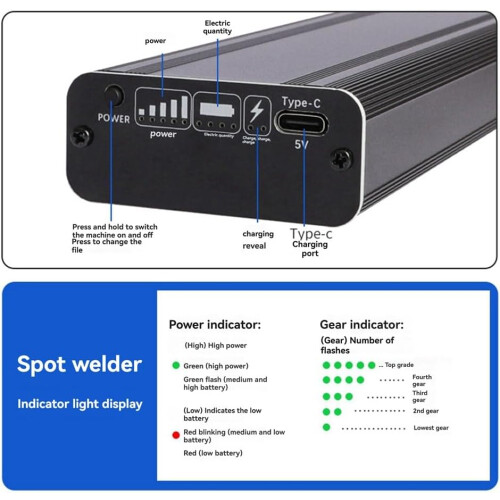 Black Spot Welder Portable Handheld Spot Welding Machine Battery Powered Automatic Manual Ref: 7941 1