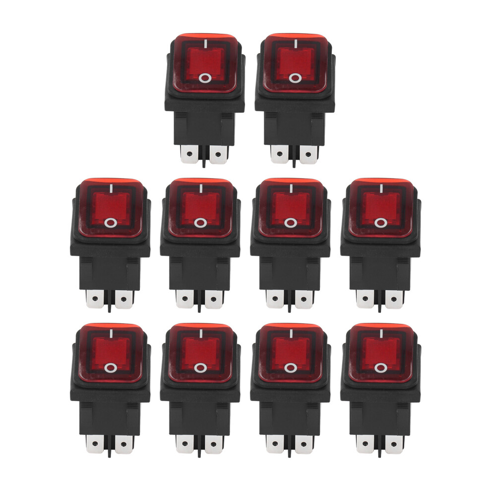 10Pcs 2-Position Rocker Toggle Switch 30A Ac 125V/250V With Led Ip55 8421371582032