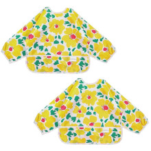 (As show, shape6) 2 Pcs Long Sleeved Bib Set | Baby Waterproof Bibs with Pocket Bundle | Toddler Bib with Sleeves and Crumb Catcher