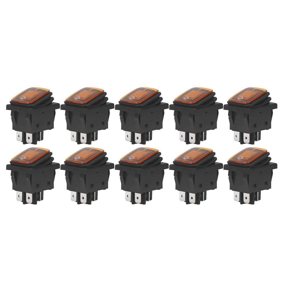 10Pcs 2-Position Rocker Toggle Switch 30A Ac 125V/250V Ip55 Waterproof 4041371582203