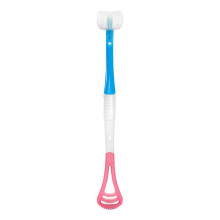 (As show, Pink) 3 Sided Autism Toothbrush Three Bristles Gentle Clean Each Tooth