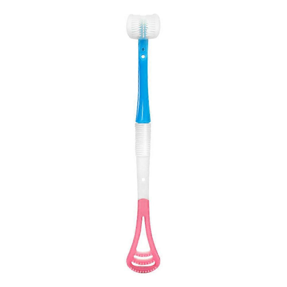 Kikidex Pink (As Show, ) 3 Sided Autism Toothbrush Three Bristles Gentle Clean Each Tooth