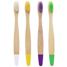 (As show, style 3) Organic Baby Bamboo Toothbrush | Four Colours | Soft Fibre Bristles