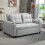 Homcom HOMCOM 2 Seater Pull Out Sofa Bed with Pockets for Living Room Light Grey 1