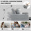 Homcom HOMCOM 2 Seater Pull Out Sofa Bed with Pockets for Living Room Light Grey 5