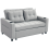 Homcom HOMCOM 2 Seater Pull Out Sofa Bed with Pockets for Living Room Light Grey 2
