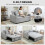 Homcom HOMCOM 2 Seater Pull Out Sofa Bed with Pockets for Living Room Light Grey 4