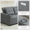 Homcom HOMCOM 2 Seater Pull Out Sofa Bed with Pockets for Living Room Charcoal Grey 7