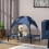 PawHut PawHut 76cm Elevated Dog Bed Cooling Raised Pet Cot UV Protection Canopy Blue 1