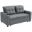 Homcom HOMCOM 2 Seater Pull Out Sofa Bed with Pockets for Living Room Charcoal Grey 2
