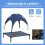 PawHut PawHut 76cm Elevated Dog Bed Cooling Raised Pet Cot UV Protection Canopy Blue 6