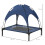 PawHut PawHut 76cm Elevated Dog Bed Cooling Raised Pet Cot UV Protection Canopy Blue 3