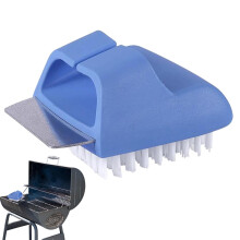 Grill Cleaning Brush with Scraper, HeatResistant BBQ Grill Scrubber for Outdoor Cooking, Blue