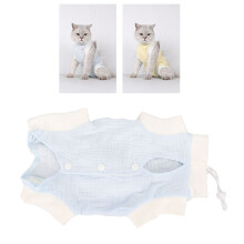 Blue Breathable Cat Recovery Suit Prevent Licking Postoperative Protection L