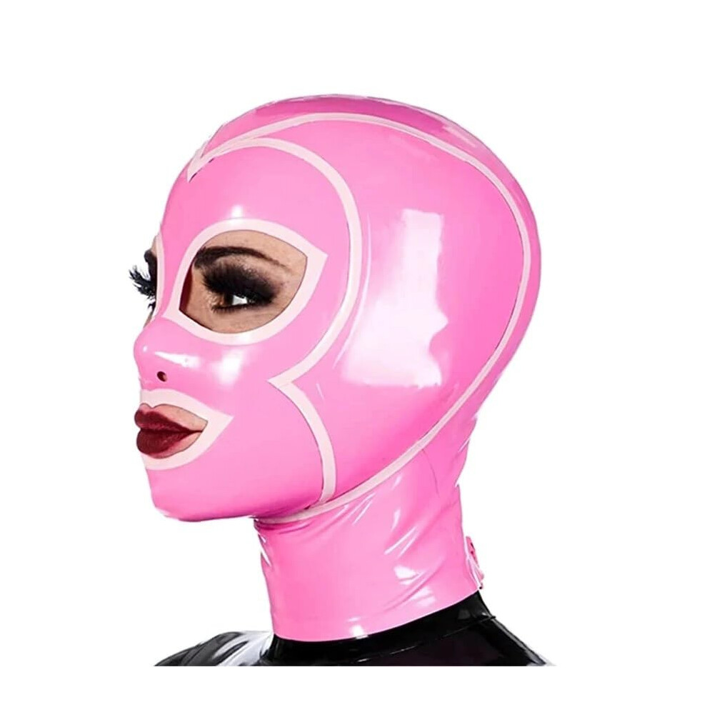 Black Sm Mask Bondage Latex Mask For Role Play And Bdsm - Rubber Headgear For Men And Women, Erotic Halloween Party Accessory