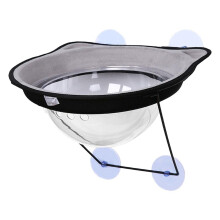 Pet Kitty Seat Suction Hammock Window Perch Bed Gray Hanging Shelf for Cats with Soft Fabric and Sturdy Suction Cups