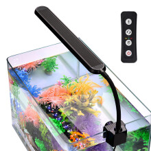 Illuminazione per acquario, design elegante e sottile per nano acquari fino a 40 litri, lampada a clip con controllo LED, 18 LED bianchi e 6 LED RGB