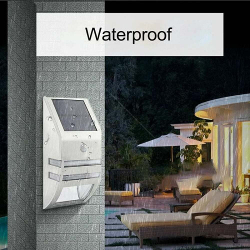 Waterproof Outdoor Lighting, Energy Saving Solar Powered Motion Sensor with LED Light Source Stainless Steel Casing, Induction Light Durable Material 2