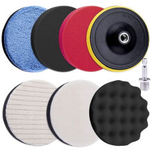 Polerrondeller med mjukt svamplager, kardborrefäste för sömlös montering, perfekt för polering och glasering (8-pack, 125 mm)