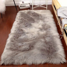 Fluffy Faux Fur Area Rug, Plush Floor Carpets for Living Room, Light Brown Beige Eco-Friendly Carpet with Machine Washable Property, Non-Slip Grip,