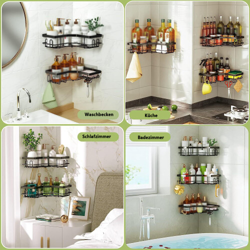 Γωνιακή θήκη ντους, από ανοξείδωτο ατσάλι ανθεκτικό στη σκουριά για αποθήκευση 2