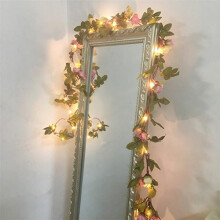 Guirlande lumineuse blanc chaud pour décoration de mariage, roses artificielles réalistes, fonctionne sur piles, facile à utiliser, flexible,